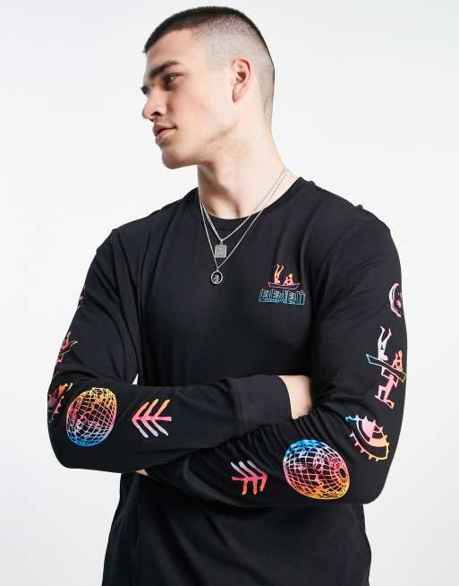 Element - Cabeza - Sort langærmet T-shirt med print bagpå