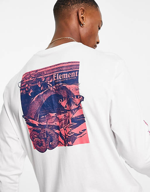 Element Catron long sleeve t-shirt in white  