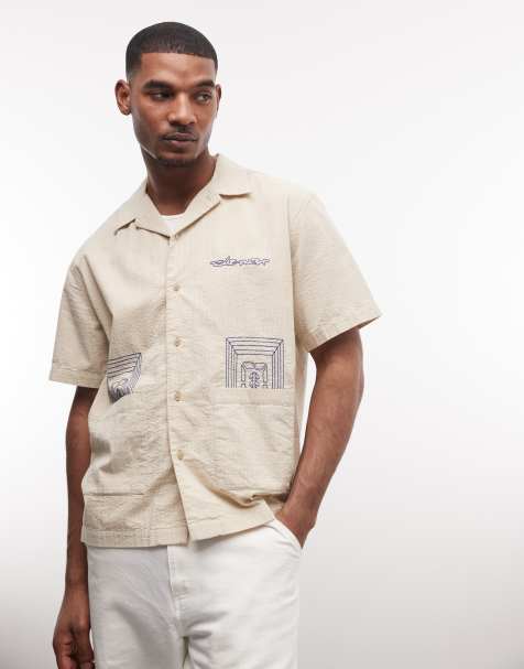 Element - Chemise en crépon avec détail brodé - Jaune beurre - view 1