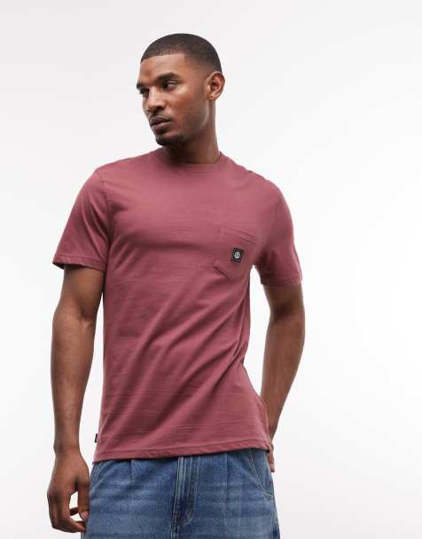 Element – Ciemnoczerwony T-shirt z kieszenią - view 1