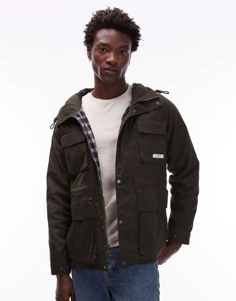 Element – Ciemnozielona woskowana parka - view 1