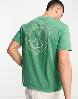 collab back print T-shirt in green