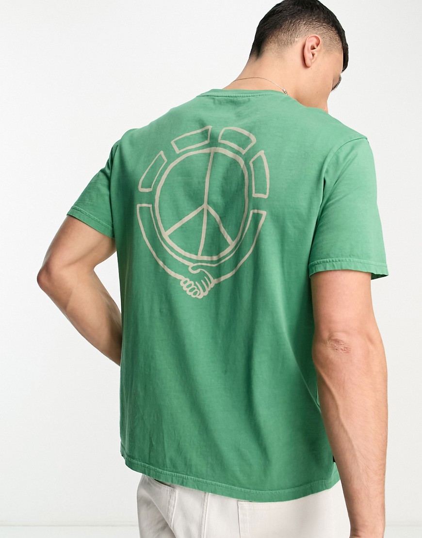 Element collab back print t-shirt in green