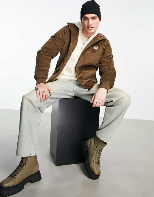 Element corduroy puffer jacket in brown