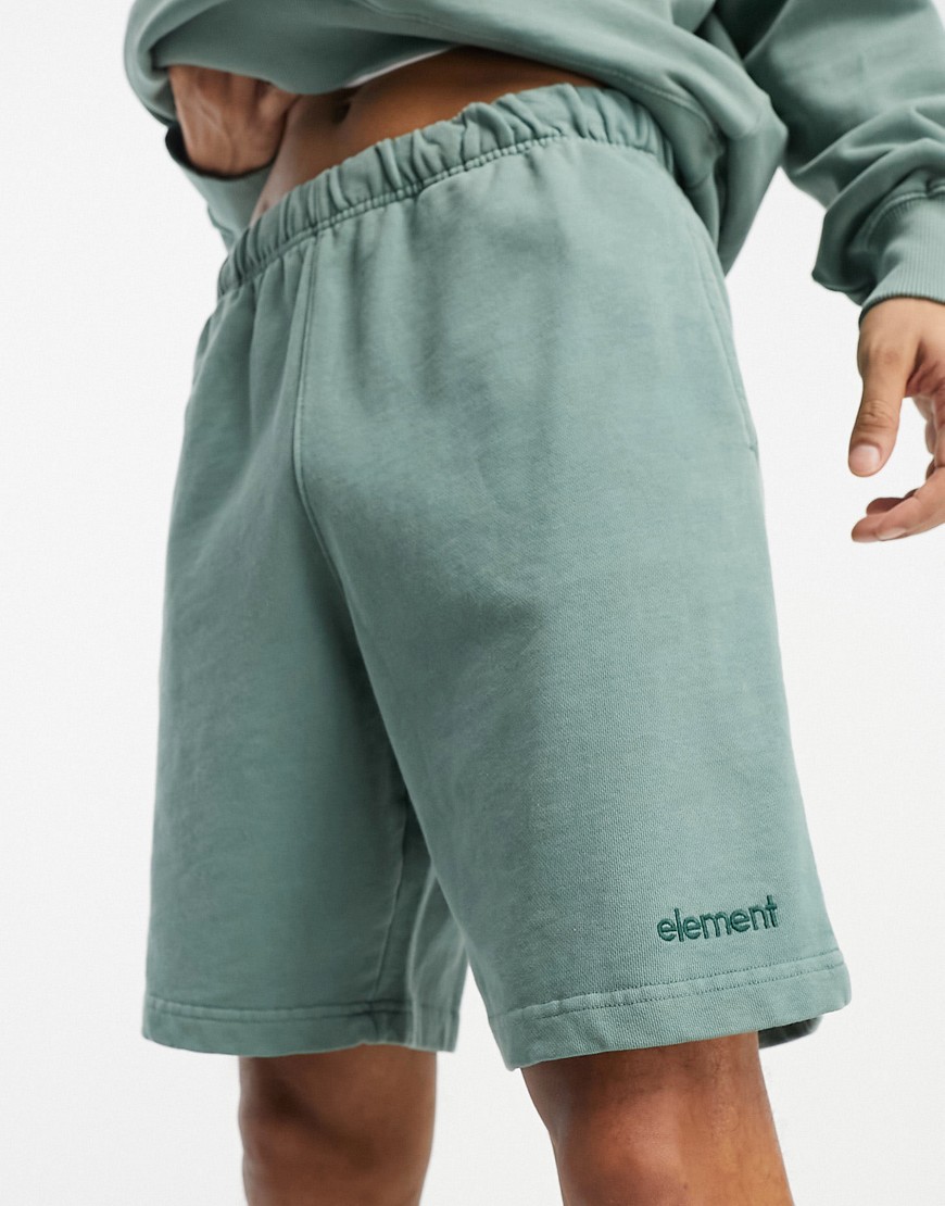 Element cornell 3.0 premium jersey short co-ord in washed green