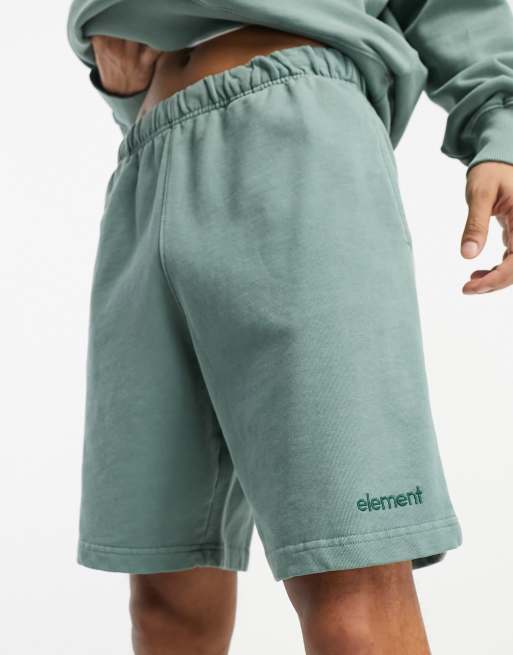 Element Cornell 3.0 premium jersey shorts in washed green (part of a set)