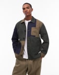 [Element] Element Crossroads patchwork overshirt in khaki green M Multicolor