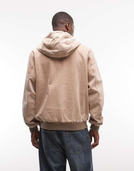 Element - Dulcey - Denim jack met capuchon in beige met wassing, 5 van 5