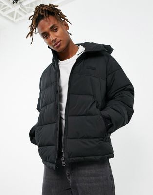 Element Dulcey puffer hooded coat in black  - ASOS Price Checker