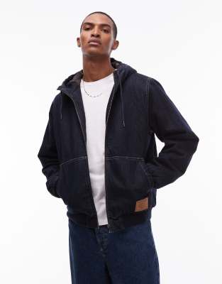 Element - Dulcey - Veste en jean à capuche - Bleu foncé