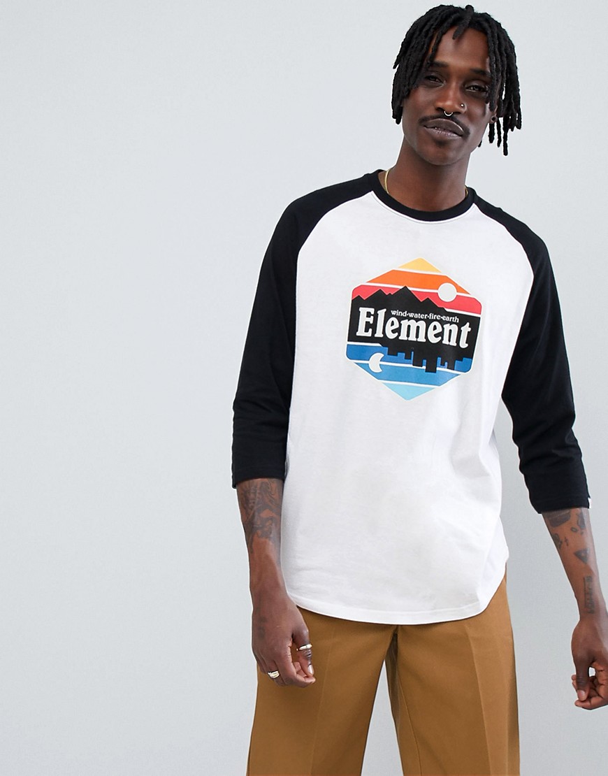 Element – Dusk – Svart och vit t-shirt med raglanärm