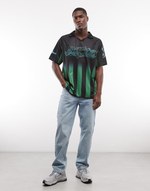 Element Eaxe graphic stripe soccer t-shirt in black, 3 of 5