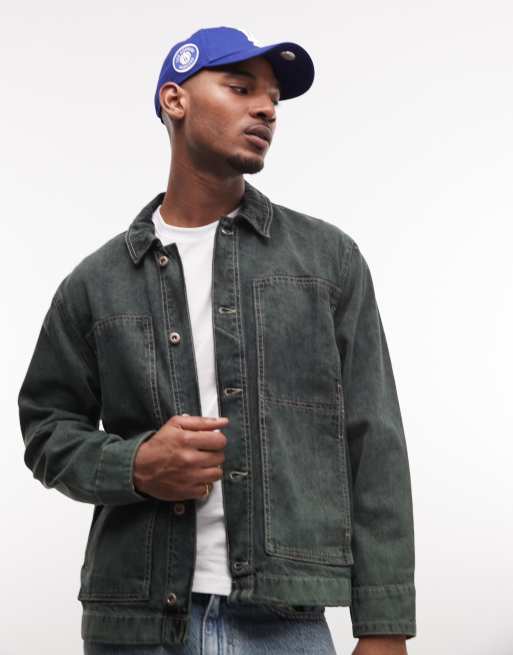 Element Eiko utility patch pocket shacket in dark green, 2 of 5