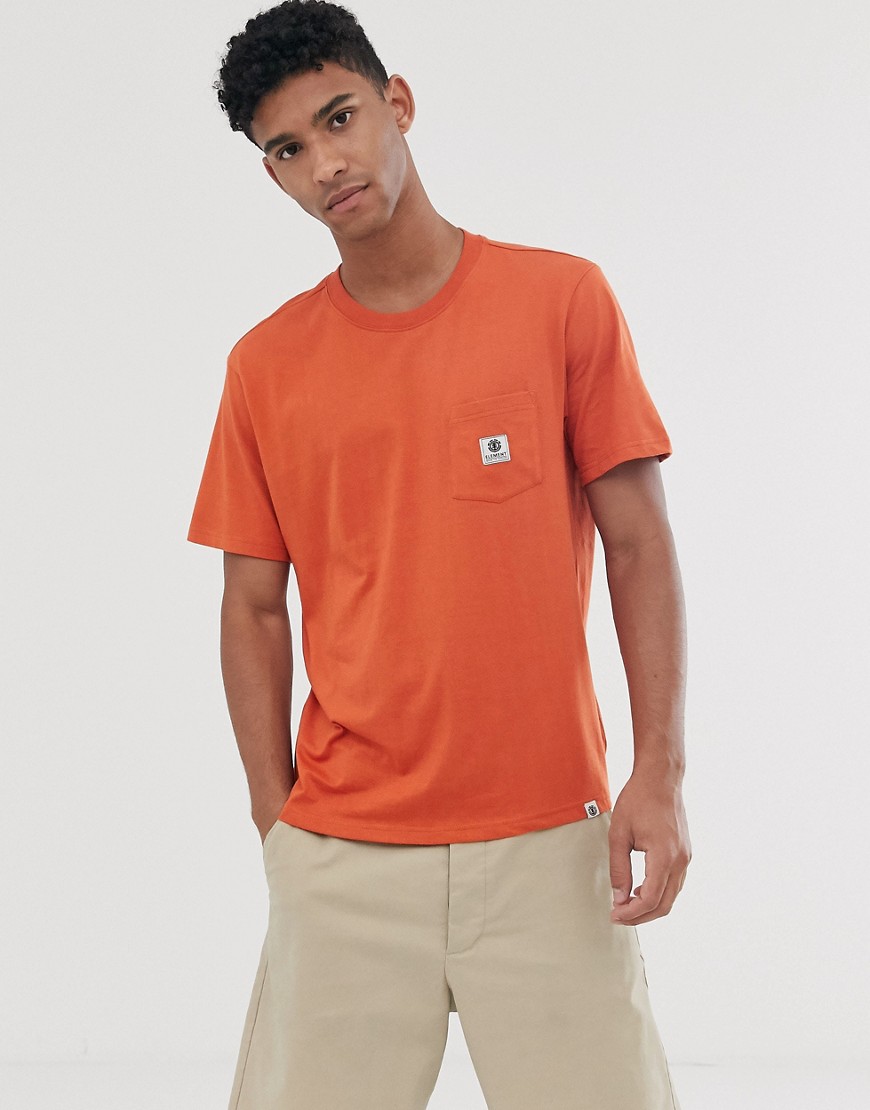 Element – Enkel, orange t-shirt med ficka