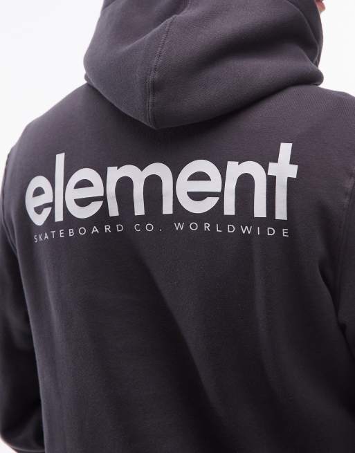 Element - Felpa con cappuccio nera con stampa sul retro, 4 di 5