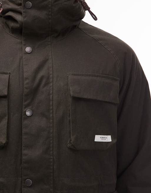 Element field waxed parka in dark green, 5 of 5