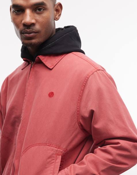 Element - Giacca harrington in twill color rosa slavato tinto in capo - view 1