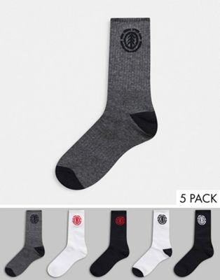 Element High-Rise 5 pack socks in multi