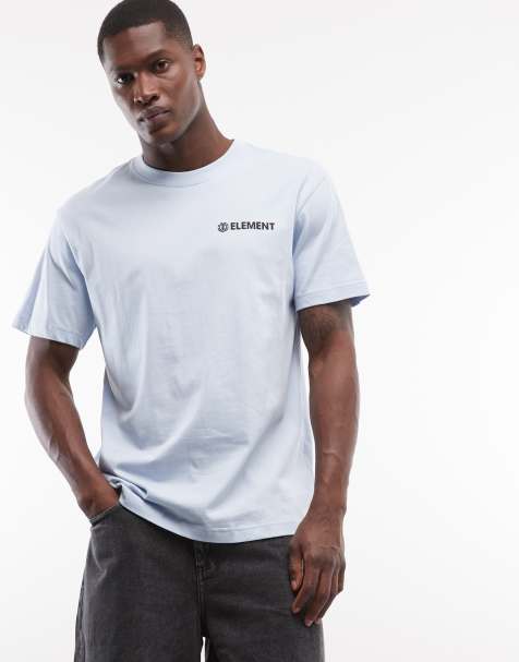 Element – Himmelsblå t-shirt med litet tryck - view 1