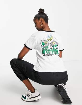 Hi've Five back print graphic T-shirt in white