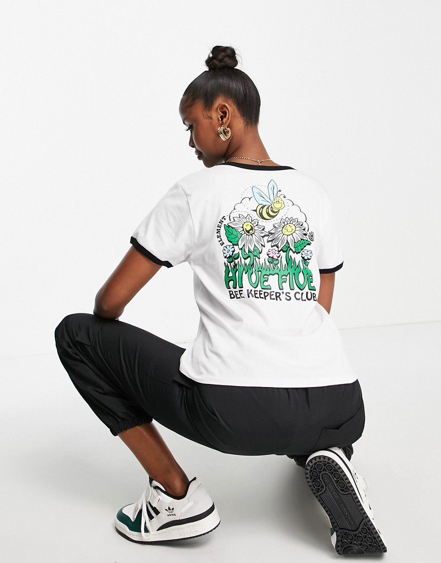 Hi've Five back print graphic T-shirt in white