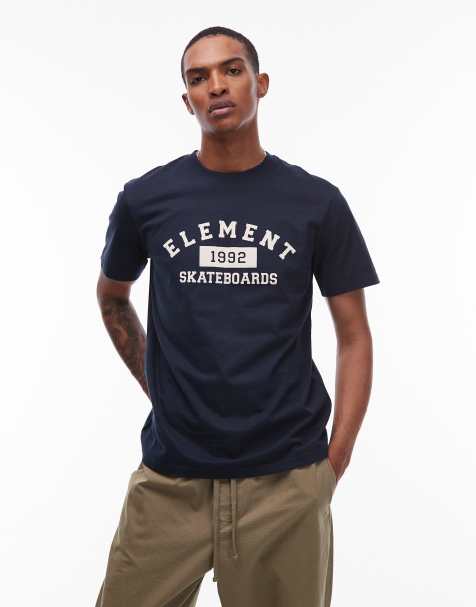 Element – Home Team – Marinblå t-shirt med collegelogga - view 1
