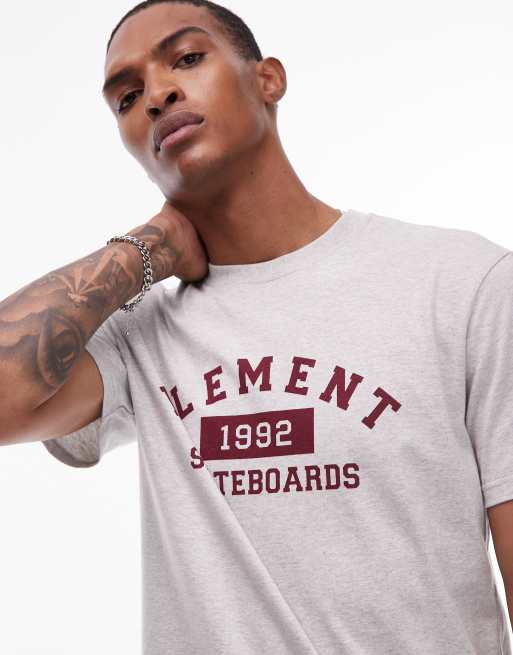 Element home team varsity logo t-shirt in mid grey, 5 of 5