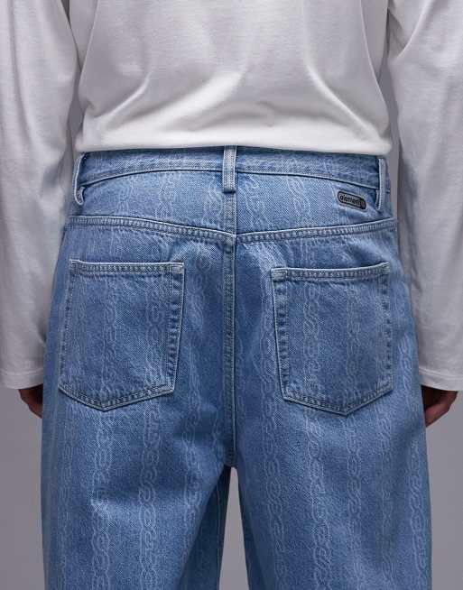 Element - Jean baggy imprimé - Bleu délavé clair, 4 de 5