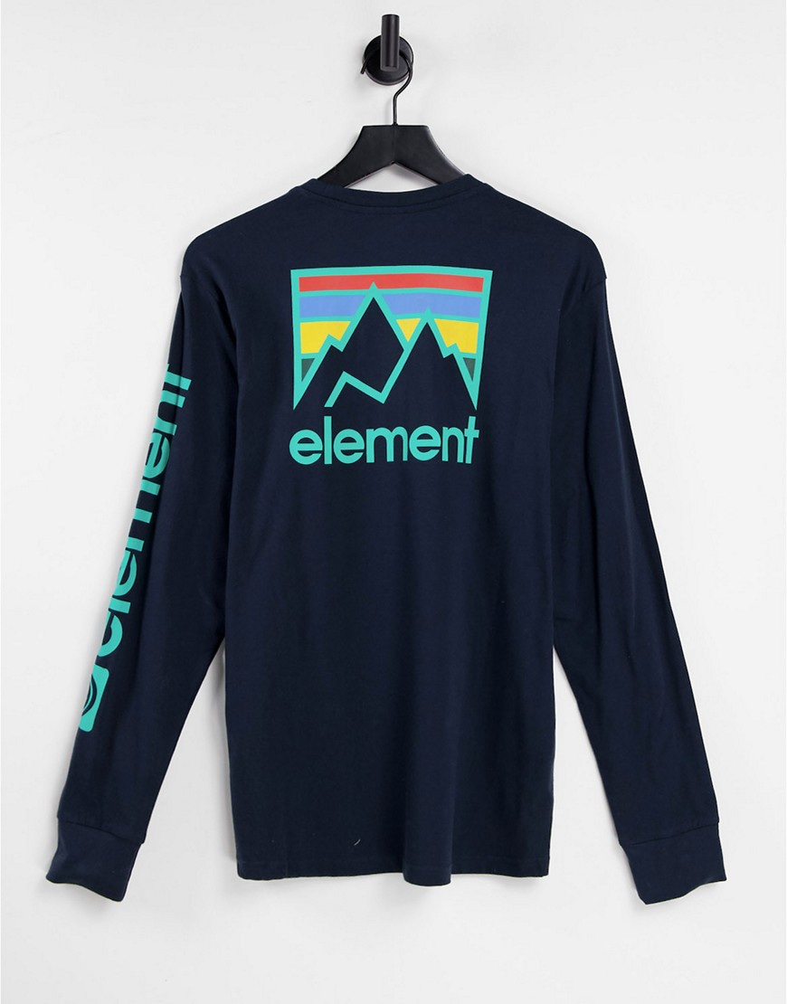 Element Joint back print long sleeve T-shirt in navy