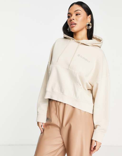 Element – Kapuzenpullover in Beige mit Logo 