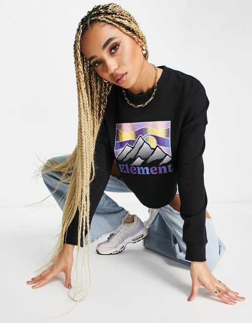 Element Kass sweatshirt with graphic print in black ASOS