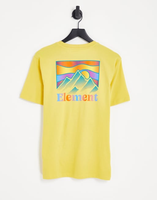 Element – Kass – Żółty T-shirt z nadrukiem na plecach 