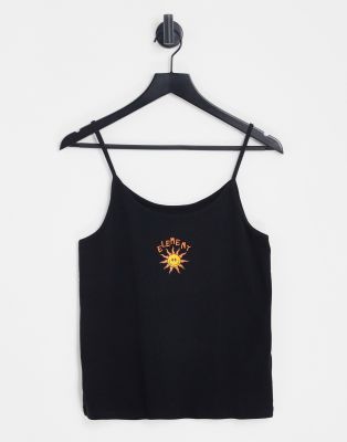 Element Smile Crop Top In Black In Purple