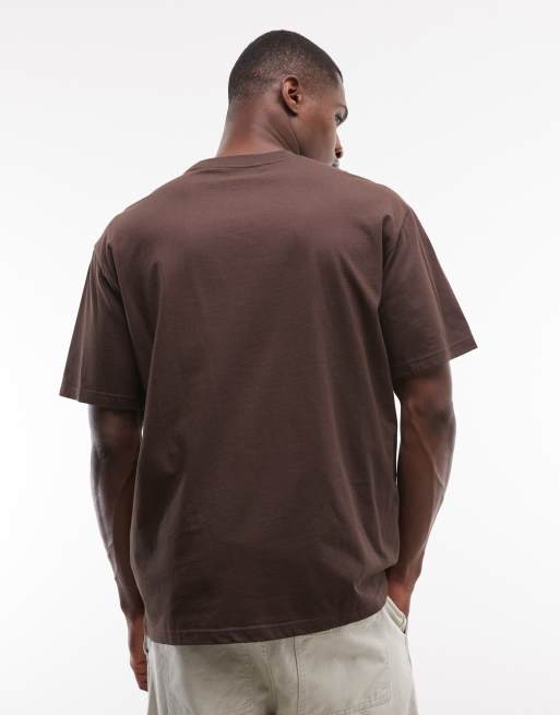 Element keychain chest graphic t-shirt in brown, 4 of 5