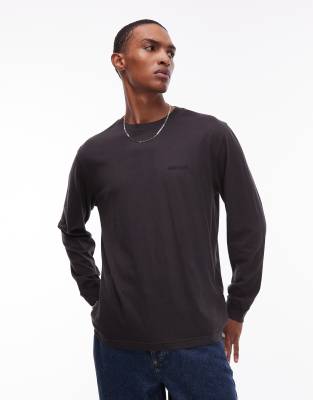 Element Element lowcase logo long sleeve t-shirt in black