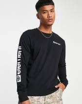 Vans translation back print long sleeve t-shirt in black utility