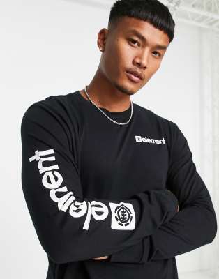 Element Mountain back print long sleeve t-shirt in black | ASOS