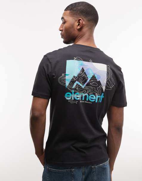 Element - New Heights - Sort T-shirt med grafisk print på ryggen - view 1