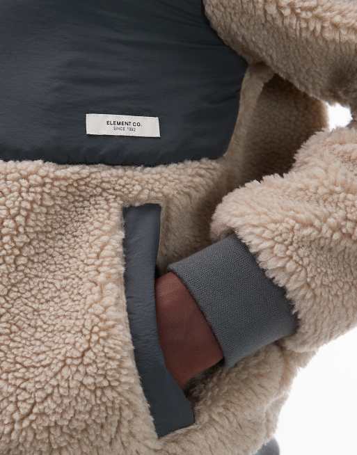 Element – Oak – Fleecejacke in Cremeweiß mit Reißverschluss, 5 von 5