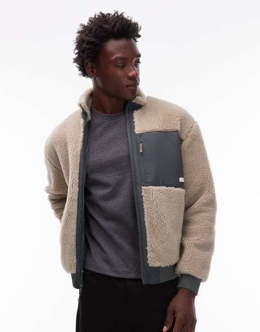 Element oak teddy zip up fleece in cream
