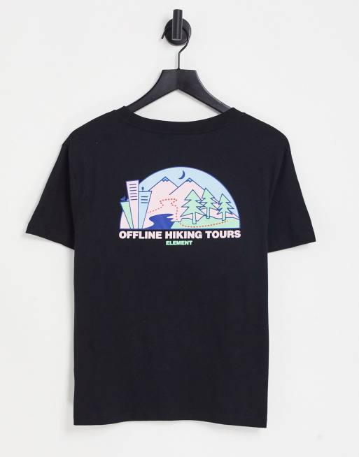 Element - Offline - T-shirt avec imprimé graphique au dos - Noir 