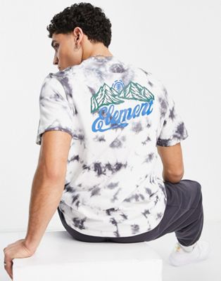 Element - Olmstead - T-shirt imprimé dans le dos effet tie-dye - Bleu