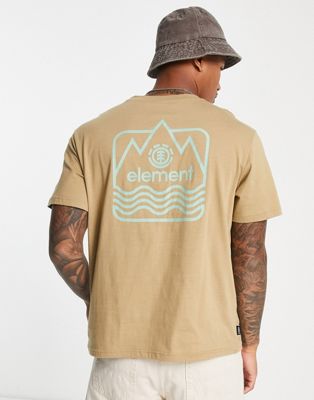 Element Peaks back print t-shirt in khaki