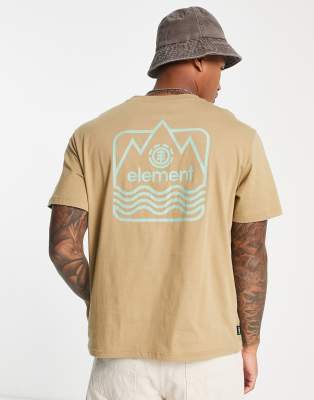 Element Element Peaks back print t-shirt in khaki-Green