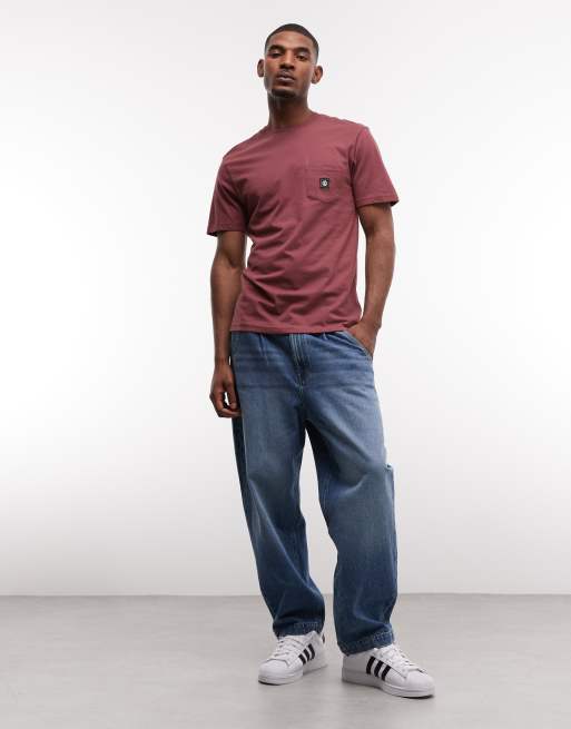Element pocket t-shirt in dark red, 2 of 5