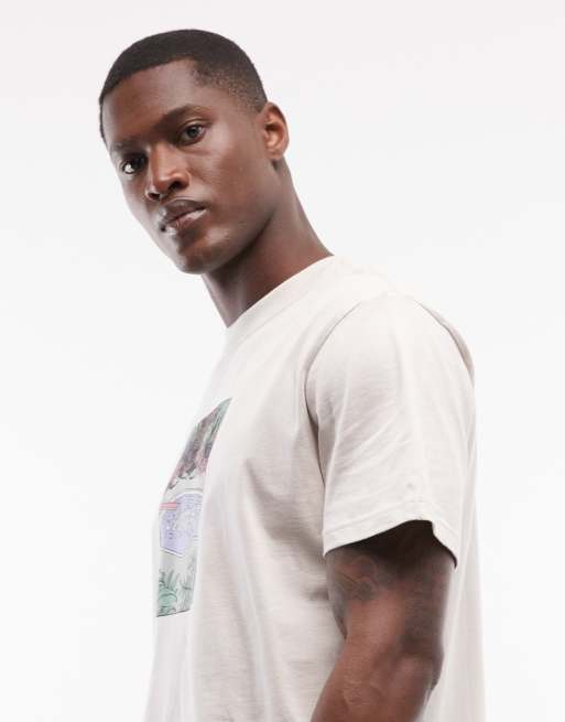Element poolside chest graphic t-shirt in off white, 3 of 5
