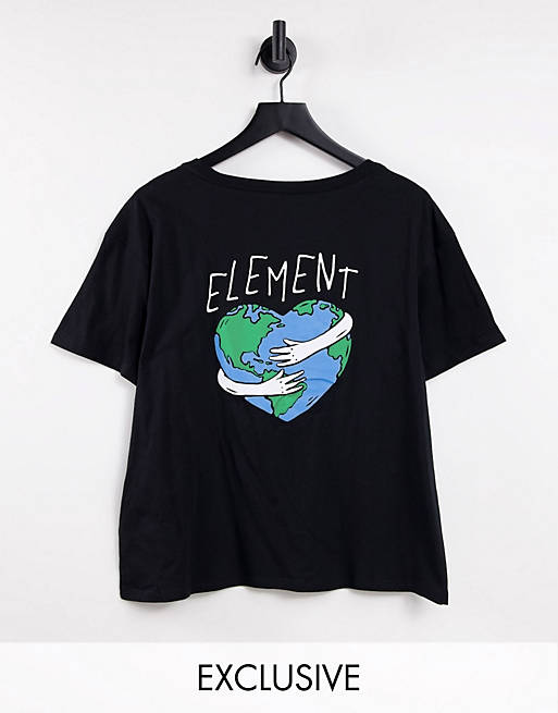 Element - Raven - T-shirt nera con stampa sul retro - In esclusiva per ASOS