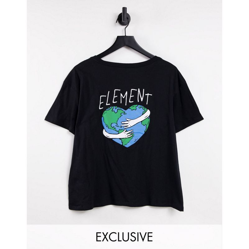jd3nB T-shirt e Canotte Element - Raven - T-shirt nera con stampa sul retro - In esclusiva per ASOS