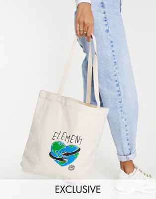 Element Raven tote bag in natural Exclusive at ASOS