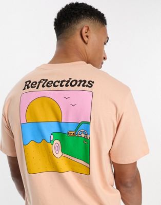 Element reflections back print t-shirt in apricot